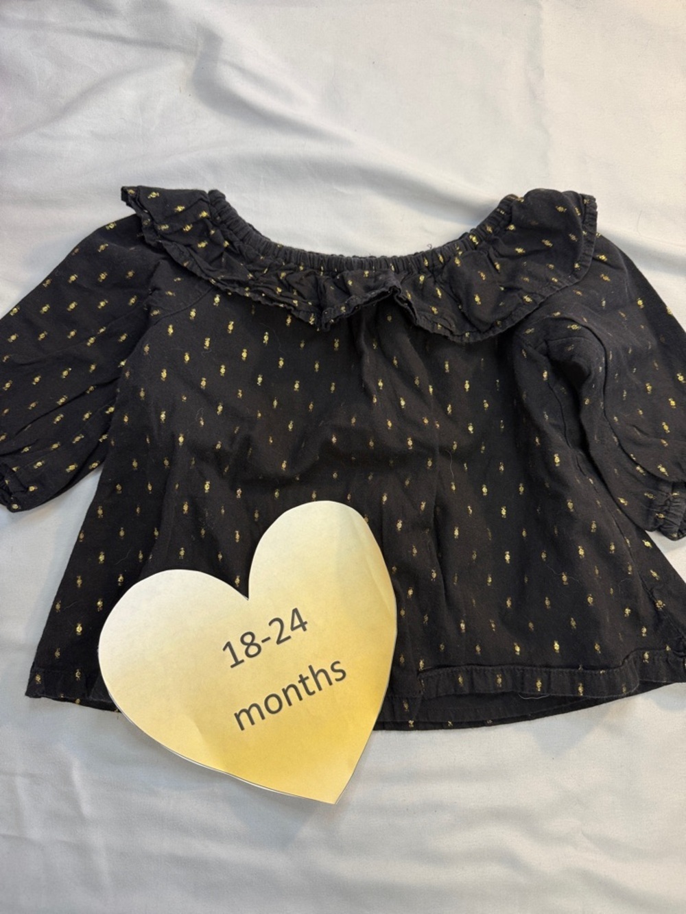 Old Navy - Black and Gold Blouse Top. 18-24 months